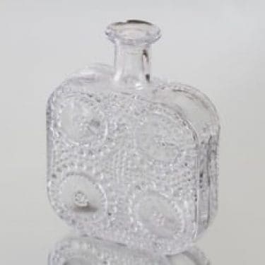 Riihimäen lasi Grapponia koristepullo, kirkas, suunnittelija Nanny Still,