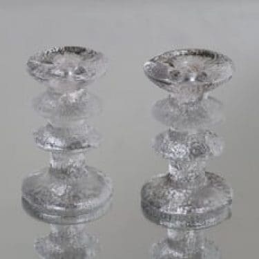Iittala Festivo kynttilänjalat, signeerattu, 2 kpl, suunnittelija Timo Sarpaneva, signeerattu