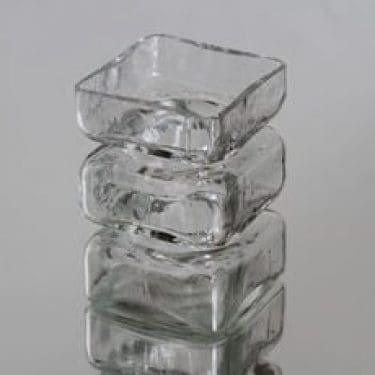 Riihimäen lasi maljakko, kirkas, suunnittelija Helena Tynell,