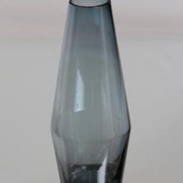 Riihimäen lasi maljakko, siniharmaa, suunnittelija Tamara Aladin,