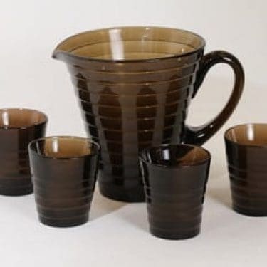 Iittala 2449|2049 kaadin ja lasit, 1.2 l, 4 kpl, suunnittelija Aino Aalto, 1.2 l