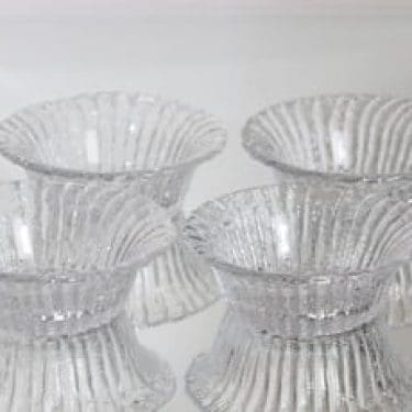 Riihimäen lasi 5830 kulhot, kirkas, 4 kpl, suunnittelija Nanny Still, pieni