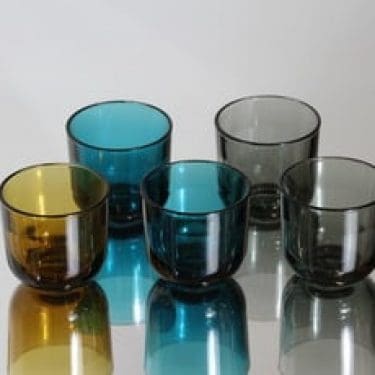Nuutajärvi lasit, eri värejä, 5 kpl, suunnittelija Kaj Franck, pieni