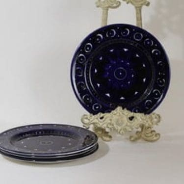 Arabia Valencia lautaset, pieni, 4 kpl, suunnittelija Ulla Procope, pieni, käsinmaalattu, signeerattu