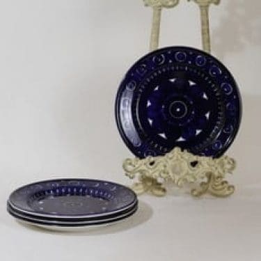 Arabia Valencia lautaset, pieni, 4 kpl, suunnittelija Ulla Procope, pieni, käsinmaalattu, signeerattu