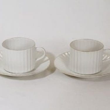 Arabia Kultapiisku kahvikupit, valkoinen, 2 kpl, suunnittelija Kaj Franck,