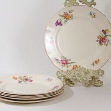 Arabia Kesäkukka lautaset, matala, 6 kpl, suunnittelija , matala, siirtokuva