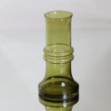 Riihimäen lasi Kielo maljakko, oliivinvihreä, suunnittelija Tamara Aladin,