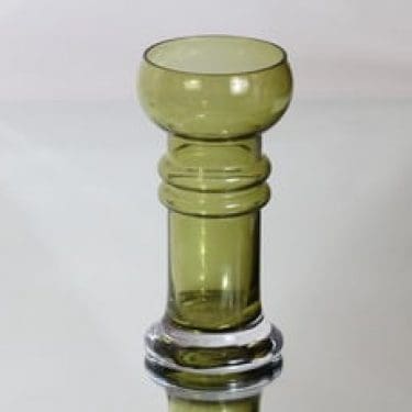 Riihimäen lasi Kielo maljakko, oliivinvihreä, suunnittelija Tamara Aladin,