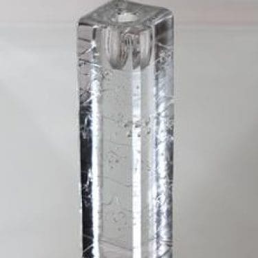 Iittala Arkipelago kynttilänjalka, kirkas, suunnittelija Timo Sarpaneva, massasigneerattu