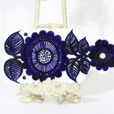 Arabia Köökki talouslevy, käsinmaalattu, suunnittelija Gunvor Olin-Grönqvist, käsinmaalattu, signeerattu, retro