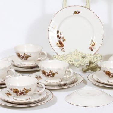 Arabia 1673|RE kahvikupit ja lautaset, 6 kpl, suunnittelija , siirtokuva