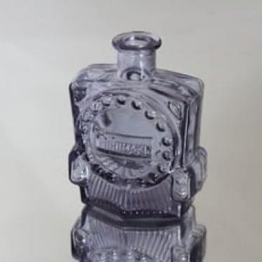 Riihimäen lasi Veturipullo koristepullo, neodymi, suunnittelija Erkkitapio Siiroinen, pieni