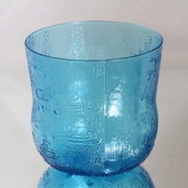 Nuutajärvi Fauna boolimalja, sininen, suunnittelija Oiva Toikka,