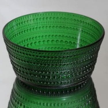 Nuutajärvi Kastehelmi kulho, vihreä, suunnittelija Oiva Toikka,