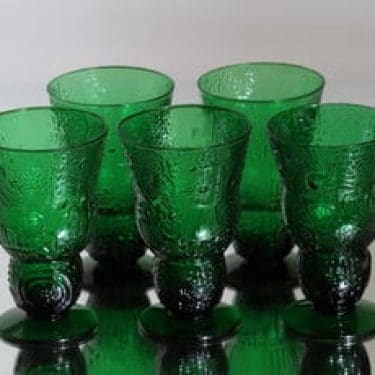 Nuutajärvi Fauna viinilasit, 25 cl, 5 kpl, suunnittelija Oiva Toikka, 25 cl