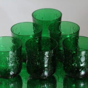 Nuutajärvi Fauna vesilasit, 12 cl, 6 kpl, suunnittelija Oiva Toikka, 12 cl