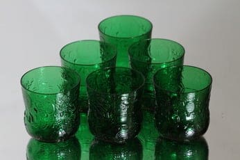 Nuutajärvi Fauna vesilasit, 12 cl, 6 kpl, suunnittelija Oiva Toikka, 12 cl