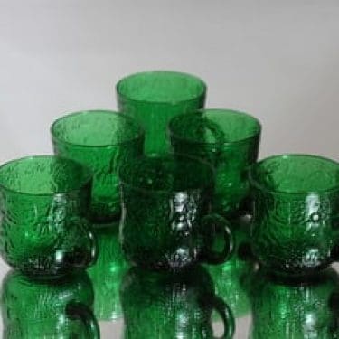 Nuutajärvi Fauna boolimukit, 12 cl, 6 kpl, suunnittelija Oiva Toikka, 12 cl