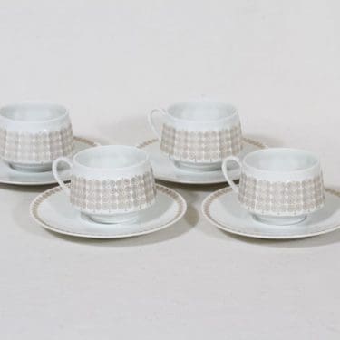 Arabia Pallas coffee cups, 4 pcs, Raija Uosikkinen