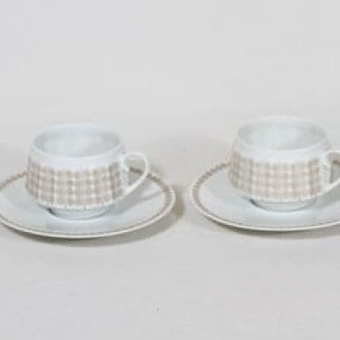 Arabia Pallas kahvikupit, 2 kpl, suunnittelija Raija Uosikkinen, serikuva