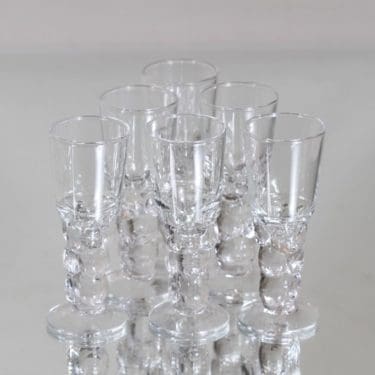 Nuutajärvi Mukura / Paratiisi lasit, 6 cl, 6 kpl, suunnittelija Oiva Toikka, 6 cl, pieni