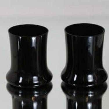 Riihimäen lasi Sesi maljakot, musta, 2 kpl, suunnittelija Erkkitapio Siiroinen,