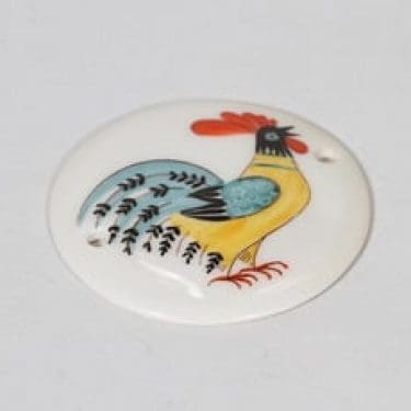 Arabia ovikilpi, käsinmaalattu, suunnittelija , käsinmaalattu, kukkoaihe