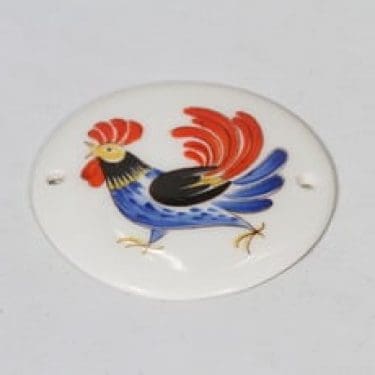 Arabia ovikilpi, käsinmaalattu, suunnittelija , käsinmaalattu, kukkoaihe