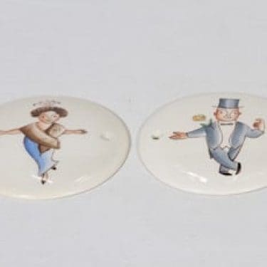 Arabia ovikilvet, käsinmaalattu, 2 kpl, suunnittelija , käsinmaalattu, nais- ja miesaihe