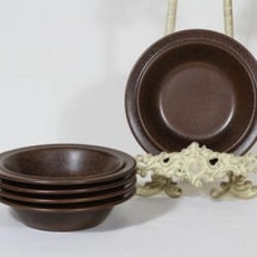 Arabia Ruska lautaset, ruskea, 5 kpl, suunnittelija Ulla Procope,