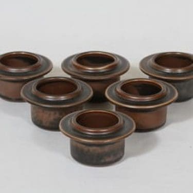 Arabia Ruska munakupit, ruskea, 6 kpl, suunnittelija Ulla Procope,