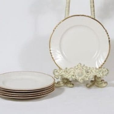 Arabia Kultakoriste leivoslautaset, 6 kpl, suunnittelija , kullattu
