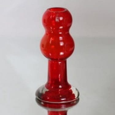 Riihimäen lasi Puisto maljakko, punainen, suunnittelija Ulla-Maija Vikman,