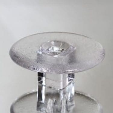 Riihimäen lasi Tulva kynttilänjalka, kirkas, suunnittelija Nanny Still,