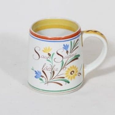 Arabia Sauna olutmuki, 0.4 l, suunnittelija Svea Granlund, 0.4 l, käsinmaalattu