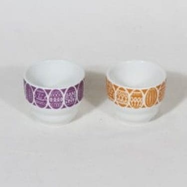 Arabia Kauno munakupit, eri värejä, 2 kpl, suunnittelija Raija Uosikkinen, serikuva