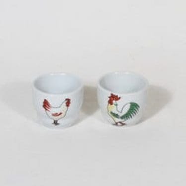 Arabia ML munakupit, kukko- ja kanakoriste, 2 kpl, suunnittelija , kukko- ja kanakoriste, siirtokuva
