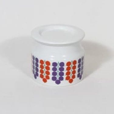 Arabia Pomona purnukka, herukka, suunnittelija Raija Uosikkinen, herukka, serikuva, retro