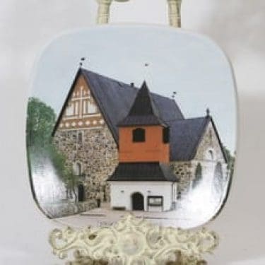 Arabia koristelautanen, Espoon kirkko, suunnittelija , Espoon kirkko, serikuva, numeroitu, tilattu koriste