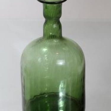 Riihimäen lasi Neptuna kukkapullo, vihreä, suunnittelija Nanny Still, suuri