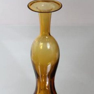 Riihimäen lasi Bodega maljakko, amber, suunnittelija Nanny Still,