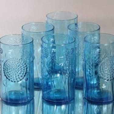 Nuutajärvi Flora lasit, 30 cl, 6 kpl, suunnittelija Oiva Toikka, 30 cl