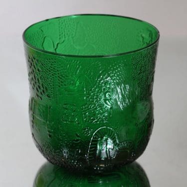 Nuutajärvi Fauna kulho, vihreä, suunnittelija Oiva Toikka,