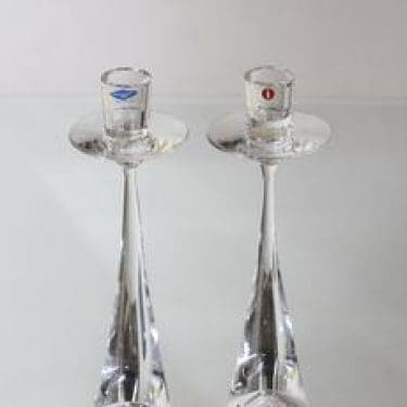 Nuutajärvi Aurora kynttilänjalat, kirkas, 2 kpl, suunnittelija Heikki Orvola,