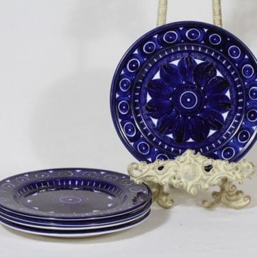 Arabia Valencia lautaset, pieni, 5 kpl, suunnittelija Ulla Procope, pieni, käsinmaalattu, signeerattu