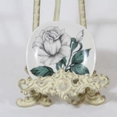 Arabia Rosa koristelautanen, Rosa elida, suunnittelija Esteri Tomula, Rosa elida, pieni, serikuva