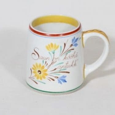 Arabia Sauna olutmuki, 0.4 l, suunnittelija Svea Granlund, 0.4 l, käsinmaalattu