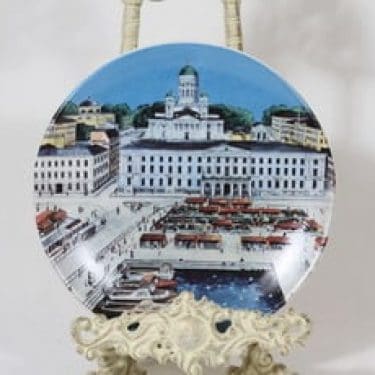 Arabia Helsinki-lautanen koristelautanen, suunnittelija Veikko Roininen, serikuva