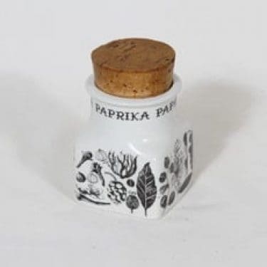 Arabia maustekuvio maustepurkki, paprika, suunnittelija Esteri Tomula, paprika